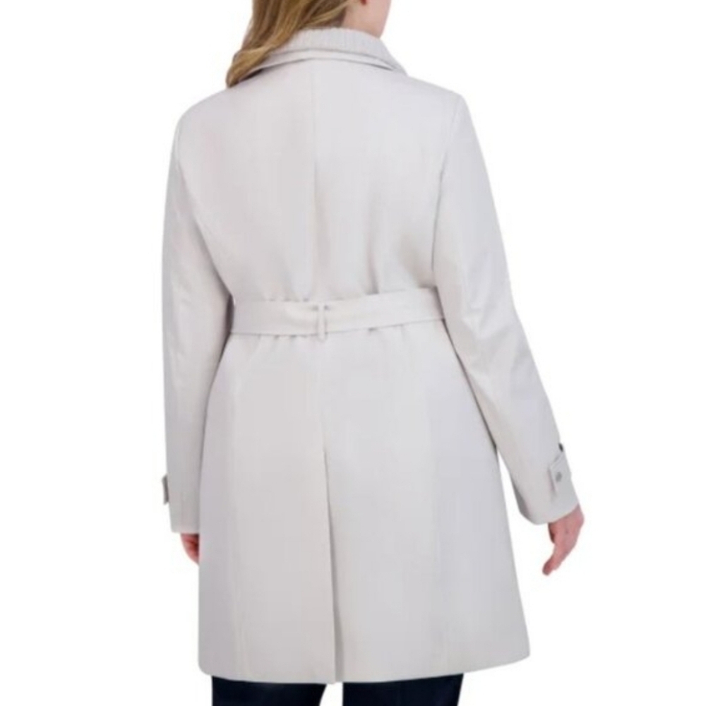 New Halston Women's Belted Trench Coat Gray - Picture 10 of 11